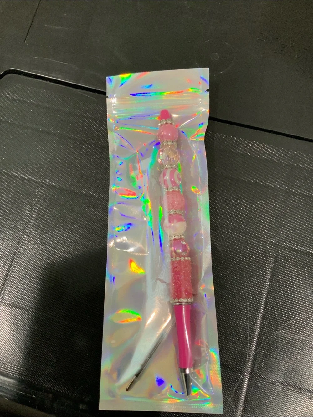 Pink Beaded Decorative Ballpoint Pen
